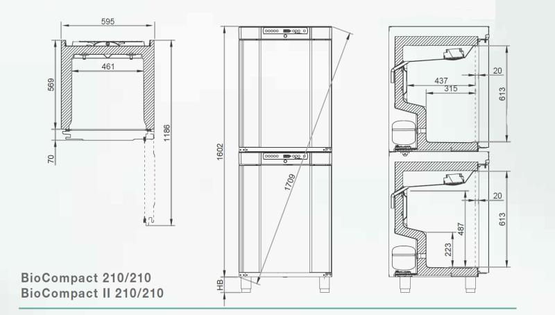 Bild 3: Gram BioLine Kühl-Gefrierkombi BioCompact II RR 210 + RF 210