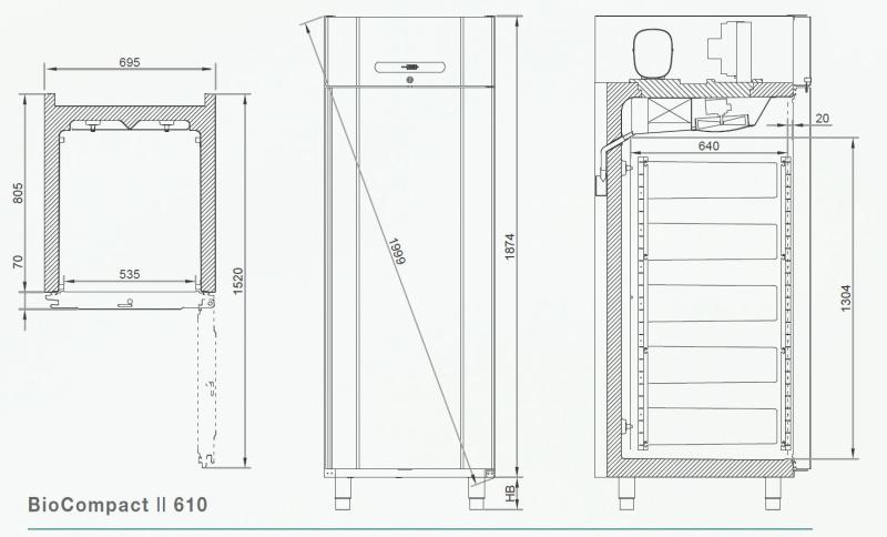 Bild 5: Gram Kühlschrank DIN-13277 BioCompact II RR610LG