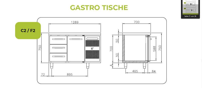 Bild 5: Gram G+ GASTRO F2 - Edelstahl-Tiefkühltisch -2 Abteile