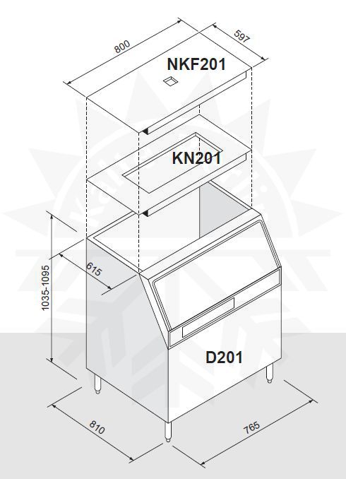 Bild 1: Icematic KN 201 Edelstahl Abdeckung für Vorratsbehälter D201