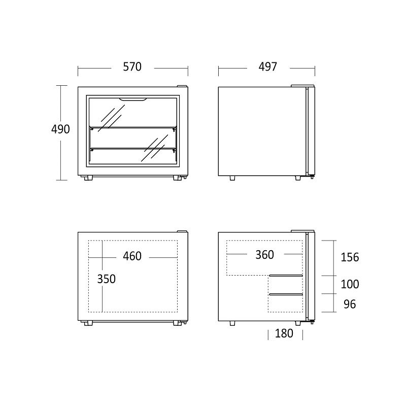 Bild 3: Esta Tiefkühlschrank mit Glastür- SD-46-E