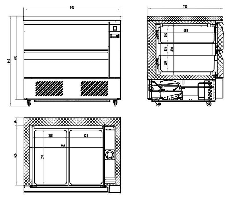 Bild 3: KBS Kühltisch SKT 100 mit 2 Schubladen