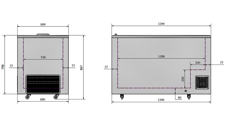 Bild 3: KBS Tiefkühlttruhe CAL 46 mit Schiebedeckeln