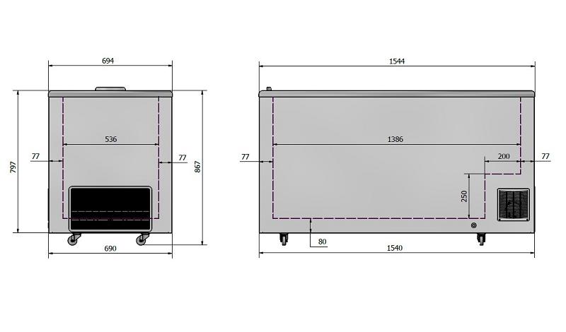 Bild 3: KBS Tiefkühlttruhe CAL 54 mit Schiebedeckeln