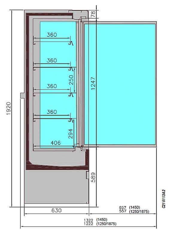 Bild 3: KBS Edelstahl Wandkühlregal Cronus 1935 mit Drehtüren