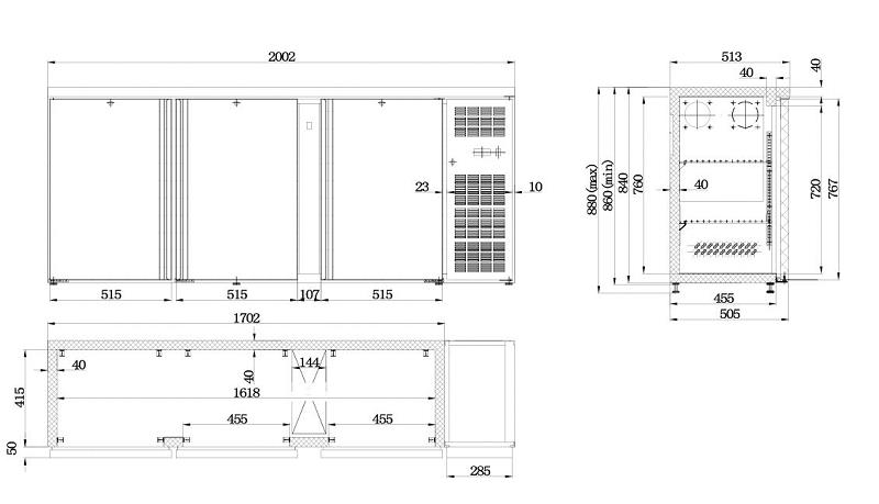 Bild 3: KBS Backbar Kühlschrank 200