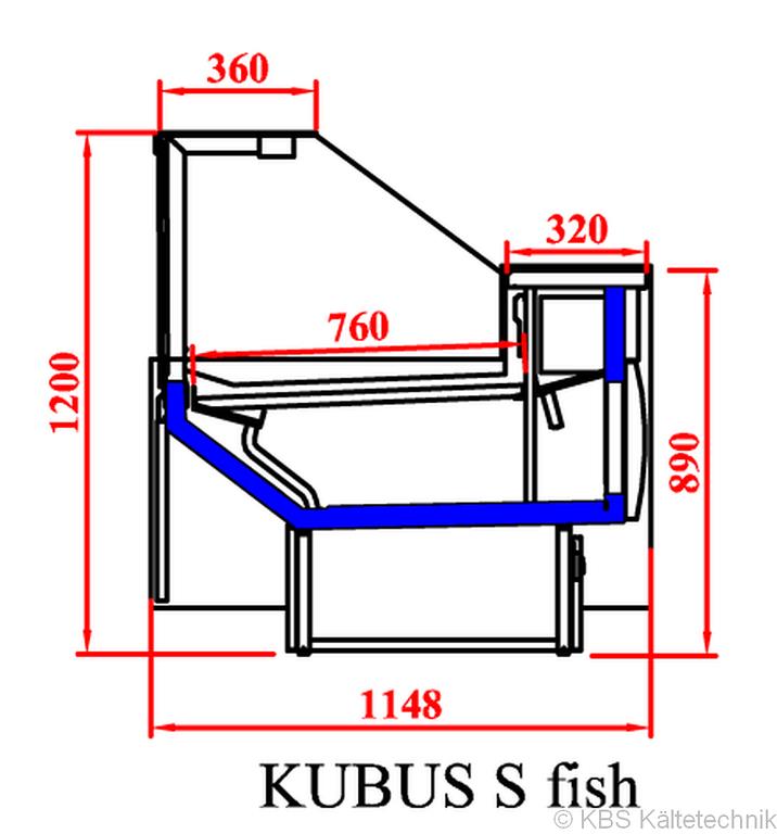 Bild 2: KBS Fischkühltheke Kubus 3206 Fisch