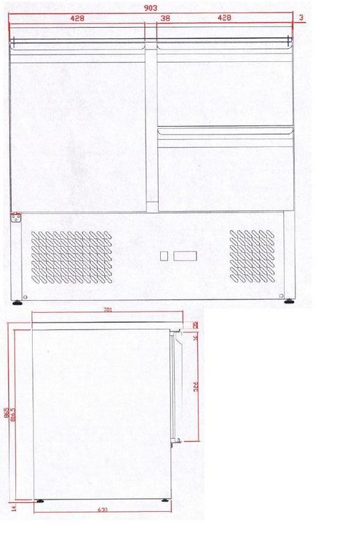 Bild 8: KBS KTM 202 Kühltisch mit 1 Tür - 2 Schubladen