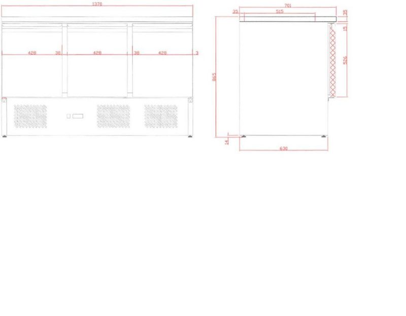 Bild 6: KBS KTM 300 Kühltisch mit 3 Türen