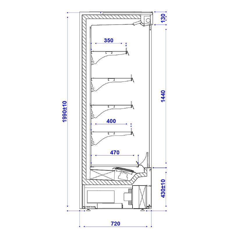 Bild 3: KBS Wandkühlregal Variant 257 mit Nachtrollo