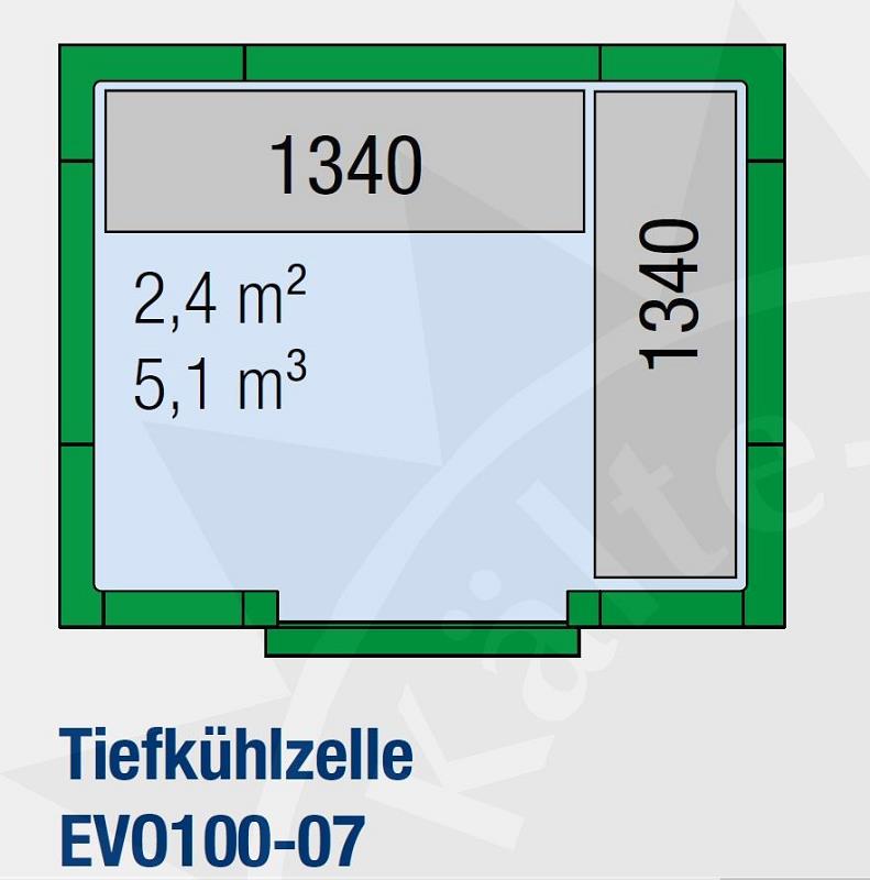 Bild 2: KBS Regaleinrichtung L-förmig für TK Zelle EVO100-07