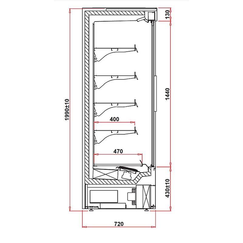Bild 3: KBS Wandkühlregal Variant 257 mit Drehtüren