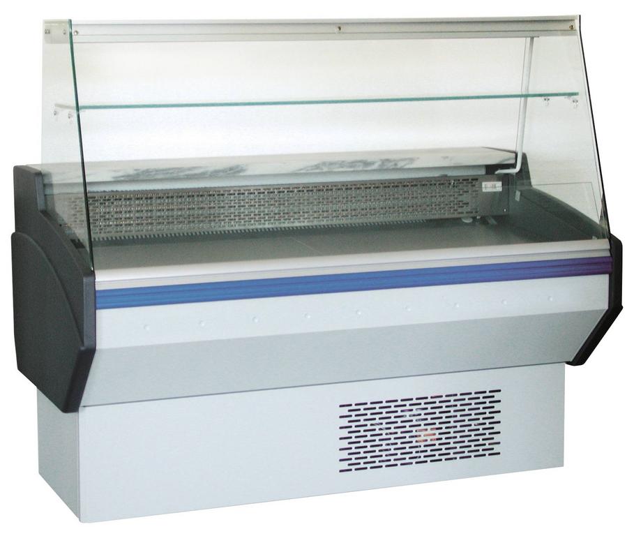 Bild 1: KBS Alfa 1040 Freikühltheke mit gerader Frontscheibe