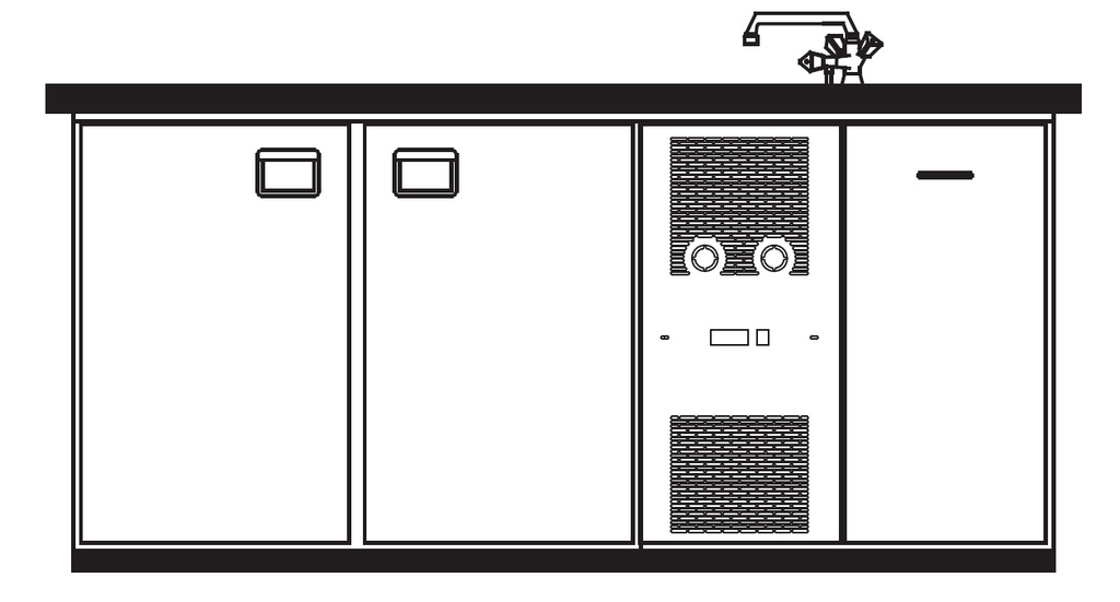 Bild 1: KBS Getränketheke Bergamo 2 Becken rechts ohne Abdeckung