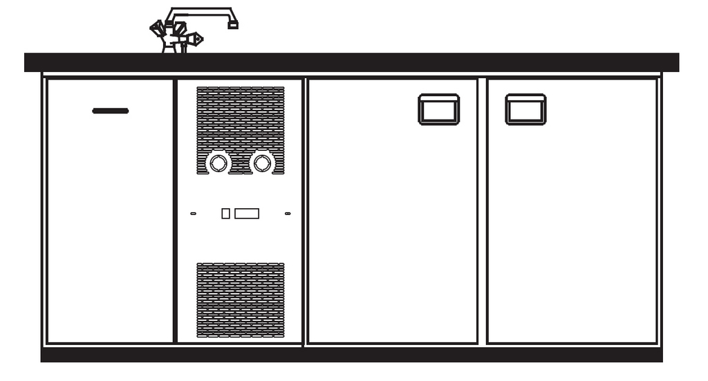 Bild 1: KBS Getränketheke Bergamo 2 Becken links ohne Abdeckung