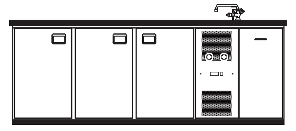 Bild 1: KBS Getränketheke Bristol 2 Becken rechts ohne Abdeckung