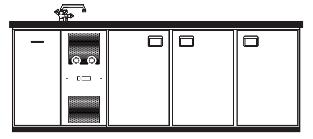 Bild 1: KBS Getränketheke Bristol 2 Becken links ohne Abdeckung