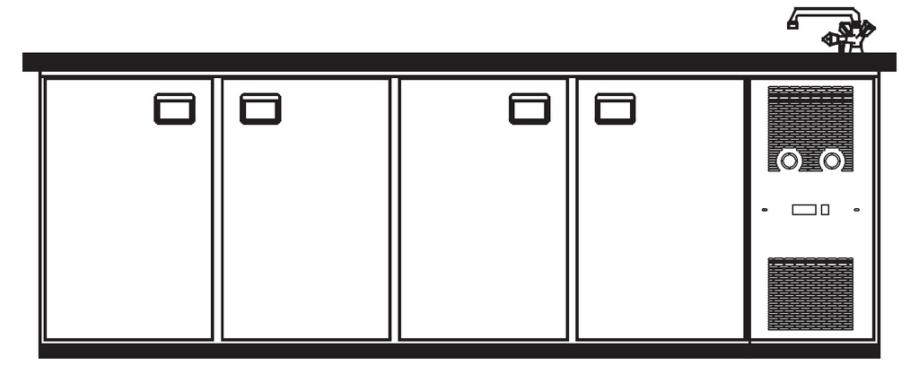 Bild 1: KBS Getränketheke Palermo 1 Becken rechts ohne Abdeckung