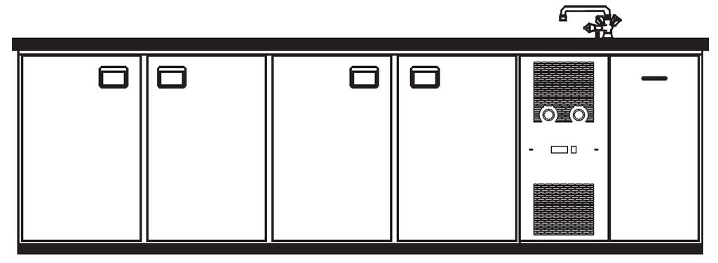 Bild 1: KBS Getränketheke Napoli 2 Becken rechts ohne Abdeckung