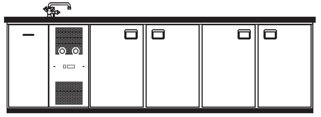 Bild 1: KBS Getränketheke Napoli 2 Becken links ohne Abdeckung