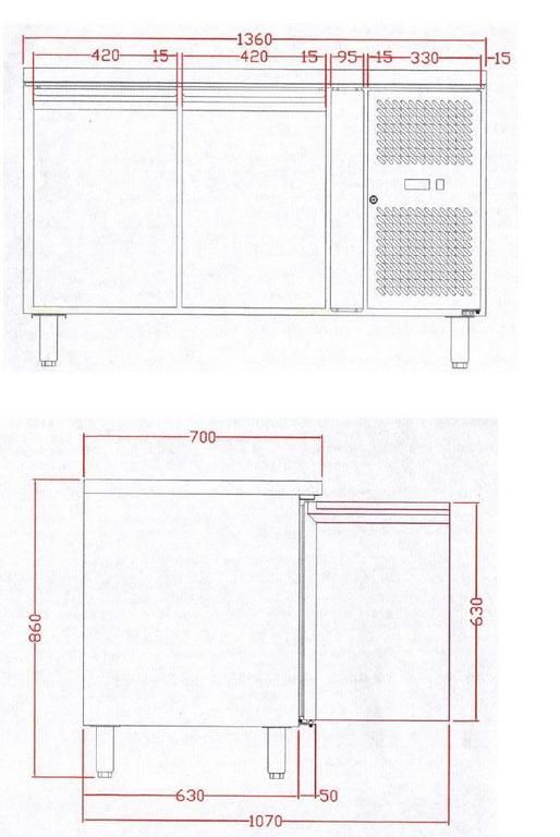 Bild 3: KBS Kühltisch KT 210 mit 2 Türen