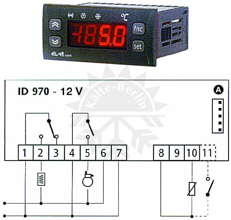 Bild 1: Elektronisches Digital Thermostat Eliwell ID970 12Vac/dc 15/8A N