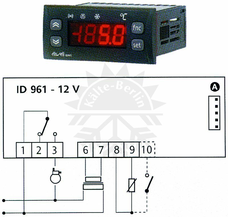 Bild 1: Elektronisches Digital Thermostat Eliwell ID961/A 12Vac/dc 8A NT