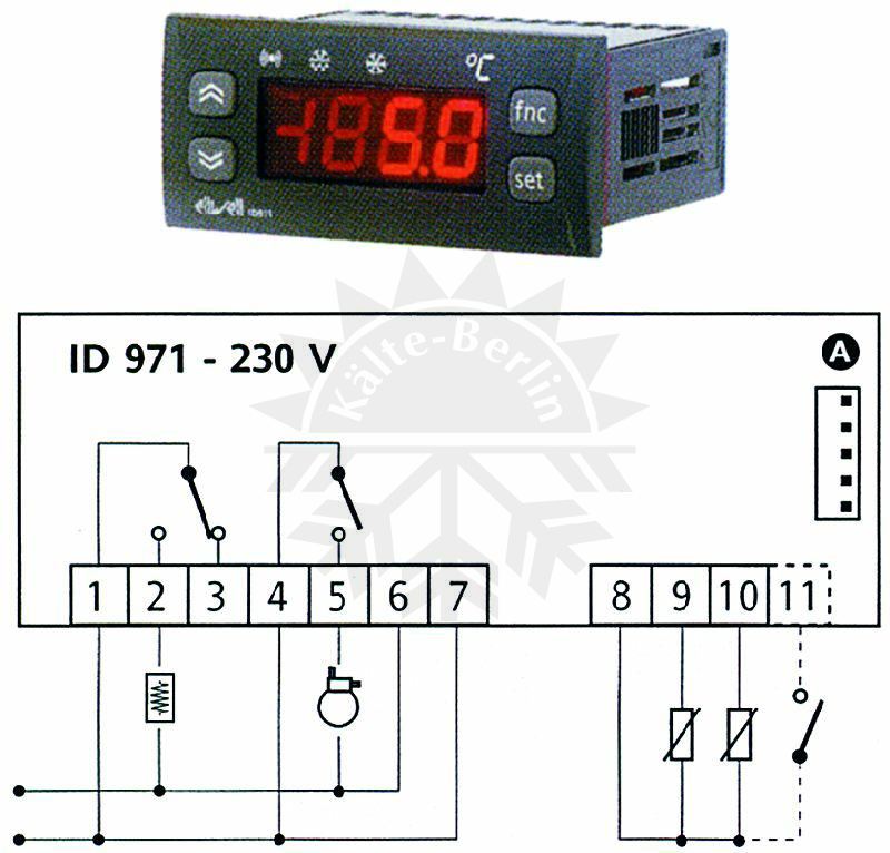 Bild 1: Elektronisches Digital Thermostat Eliwell ID971 230V 15/8A NTC/P