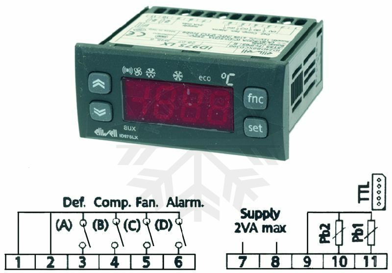 Bild 1: Elektronisches Digital Thermostat Eliwell ID975 LX 12Vac/dc NTC/