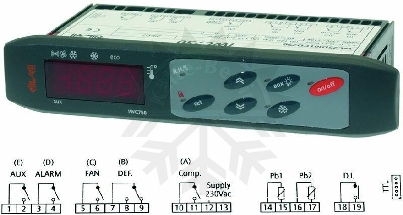 Bild 1: Elektronisches Digital Thermostat Eliwell IWC 750 230V NTC