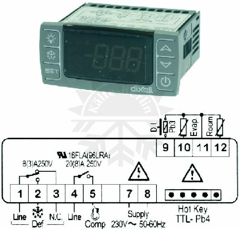 Bild 1: Digitales Thermostat Dixell XR40CX-5N0C1 230V