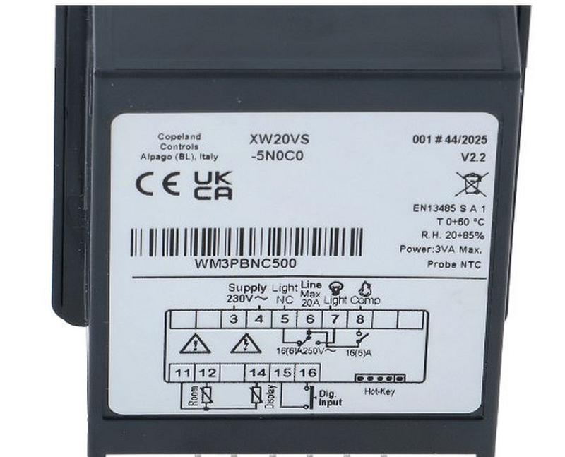 Bild 2: Digitales Thermostat Dixell XW20VS-5N0C0 230V