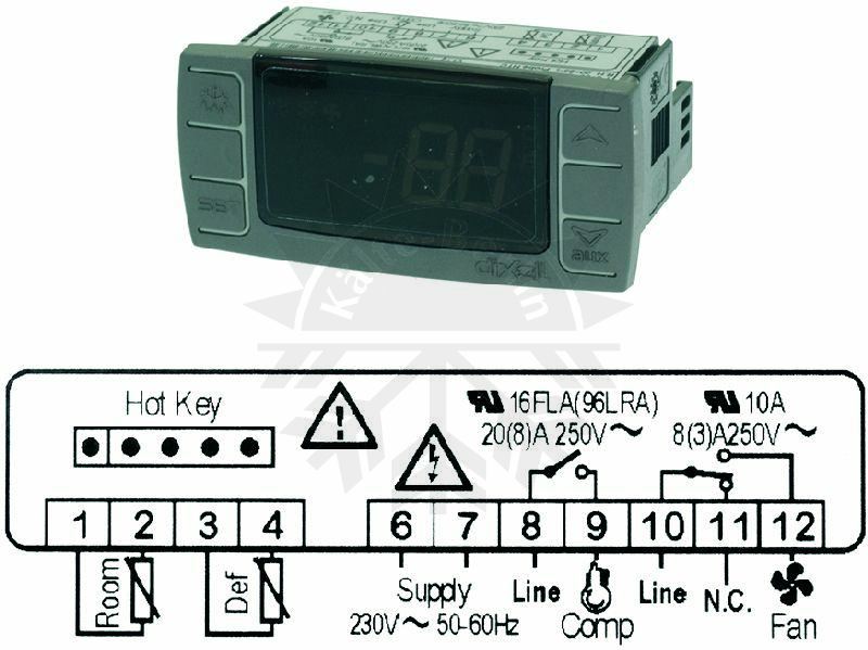 Bild 1: digitales Thermostat Dixell XR04CX-5N0C1 230V