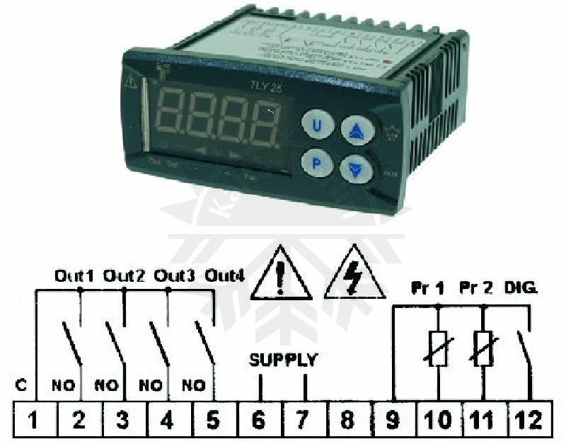 Bild 1: Temperatur Regler Tecnologic TLY25H 230V 5/5/5/16A NTC/PTC