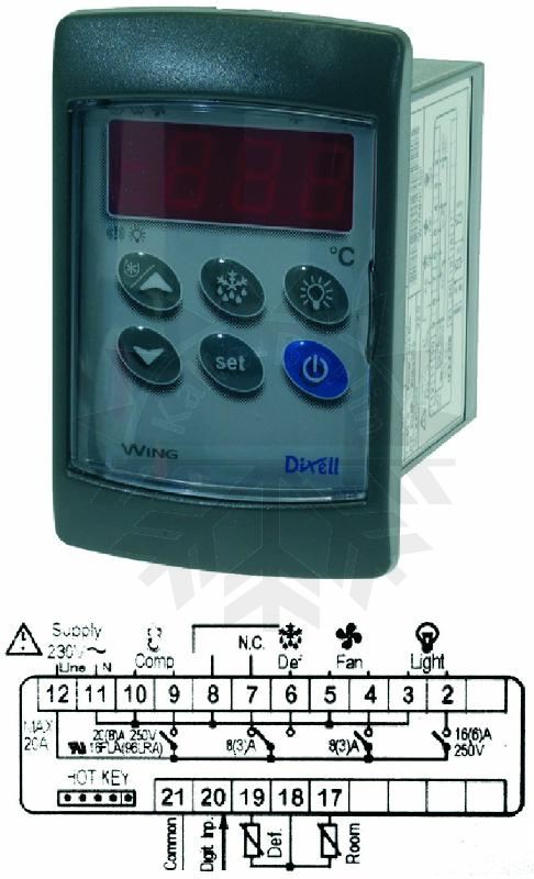 Bild 1: Digitales Thermostat Dixell XW60V-5N0C1 230V