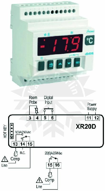Bild 1: Digitales Thermostat Dixell XR20D-5N0C1 230V