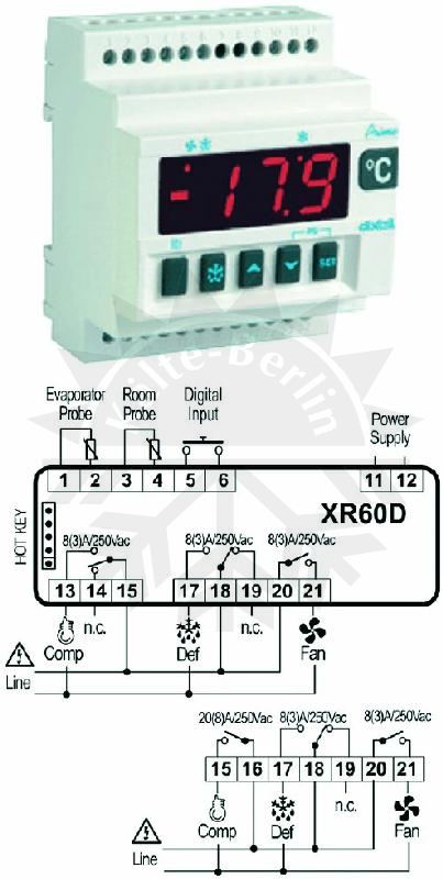 Bild 1: Digitales Thermostat Dixell XR60D-5N0C1 230V