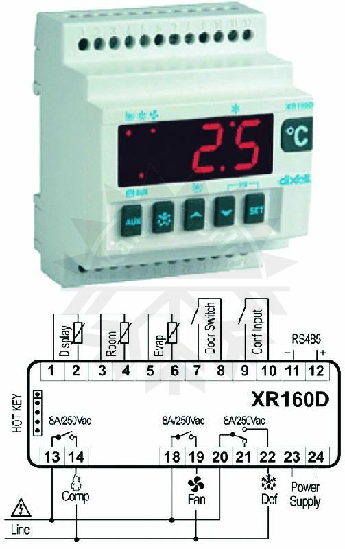 Bild 1: Digitales Thermostat Dixell XR160D-5N0C1 230V