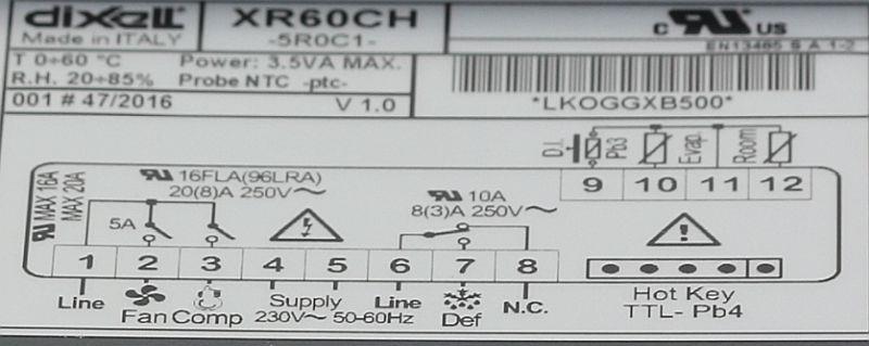 Bild 3: Digitales Thermostat Dixell XR60CH-5R0C1 230V