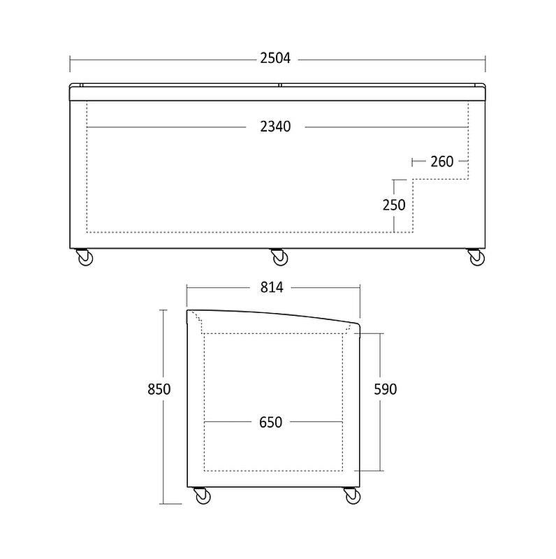 Bild 3: Esta umschaltbare Kühltruhe-Tiefkühltruhe SIF900C