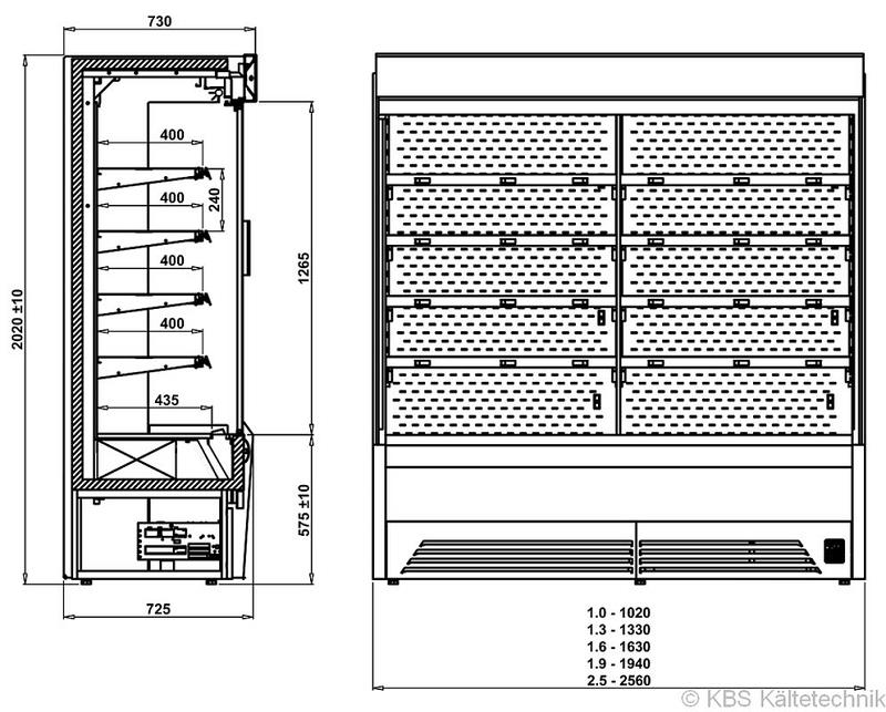 Bild 7: KBS Wandkühlregal BALI Pro 132 mit Drehtüren
