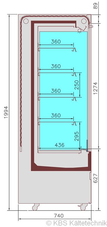 Bild 2: KBS Edelstahl Wandkühlregal Shutter Pro 1310