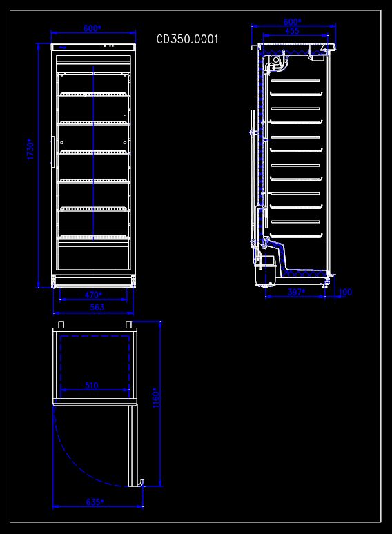 Bild 6: KBS Kühlschrank mit Glastür CD 350 schwarz