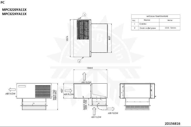 Bild 4: Zanotti Deckenaggregat Normalkühlung MPC3220YA11X