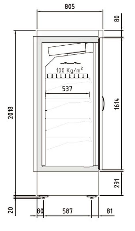 Bild 3: KBS Glastür Kühlregal Nero mit 3 Türen