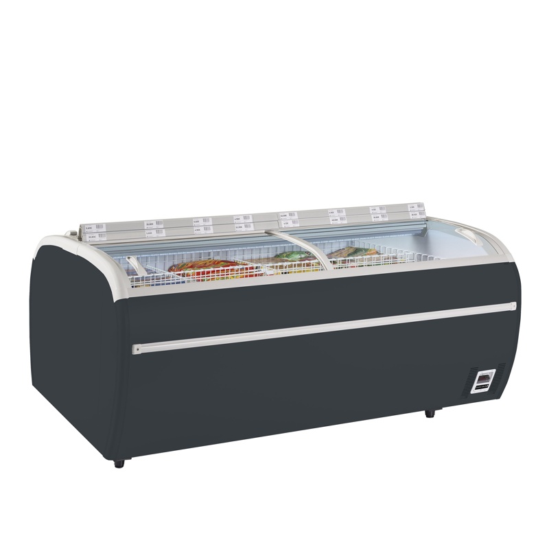 Bild 1: Tefcold Supermarkt-Kühler/Gefriertruhe in Anthrazit TWIN 220A-CF