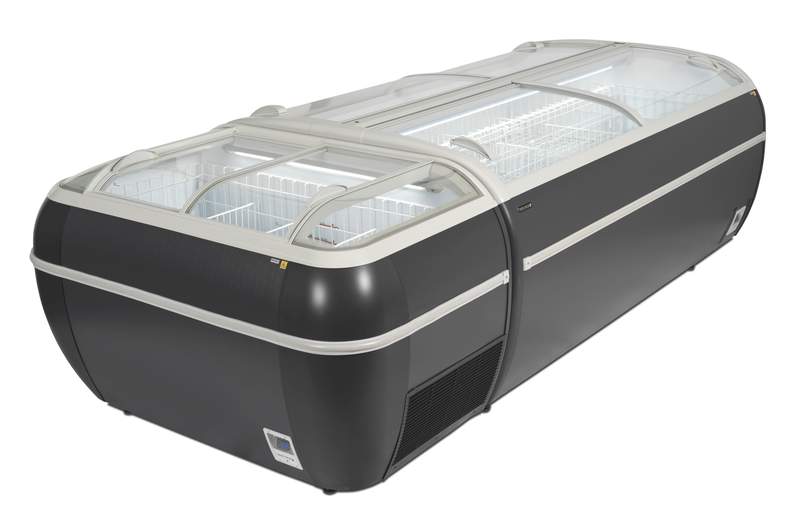 Bild 3: Tefcold Supermarkt-Kühler/Gefriertruhe in Anthrazit TWIN 220A-CF