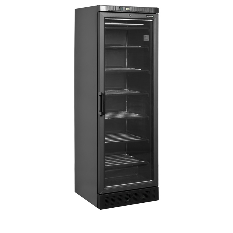 Bild 1: Tefcold Gefrierschrank mit Glastür in Schwarz UFSC371G Black