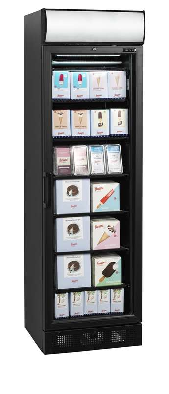 Bild 3: Tefcold Gefrierschrank mit Glastür in Schwarz UFSC371GCP Black