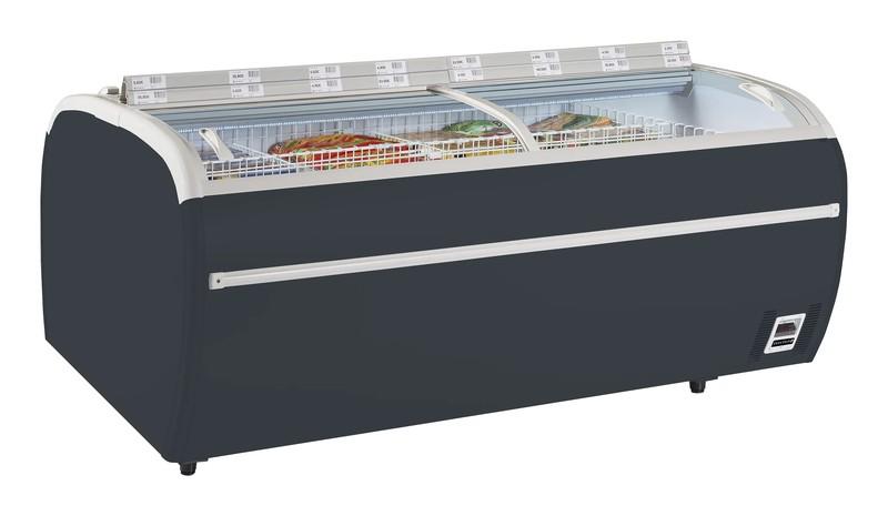 Bild 1: Tefcold Supermarkt-Kühler/Gefriertruhe in Anthrazit TWIN 220A-CF